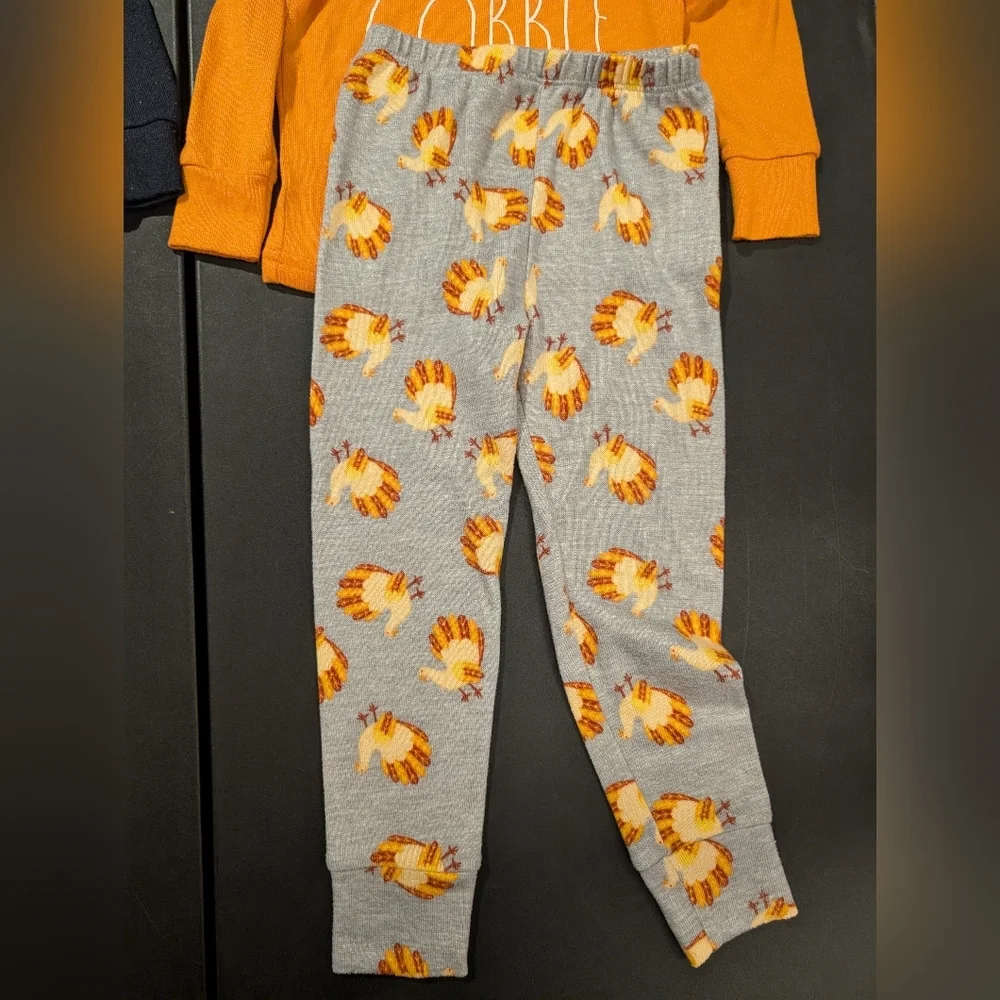 Lot of 2 (TWO) Toddler Boy Thanksgiving Theme Pajama Sets in Size 4T